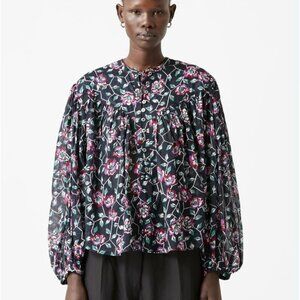 Isabel Marant Eloite Salika floral-print long-sleeve Blouse Relaxed Romantic L